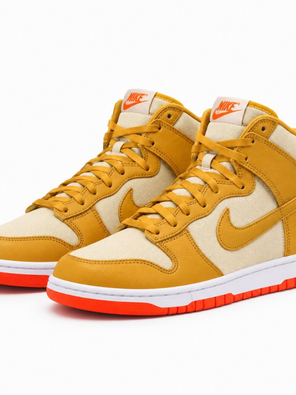 Nike Dunk High Wheat Gold Safety Orange Women’s 12.5 Men’s 11 NIB